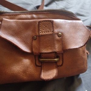 Brown leather handbags